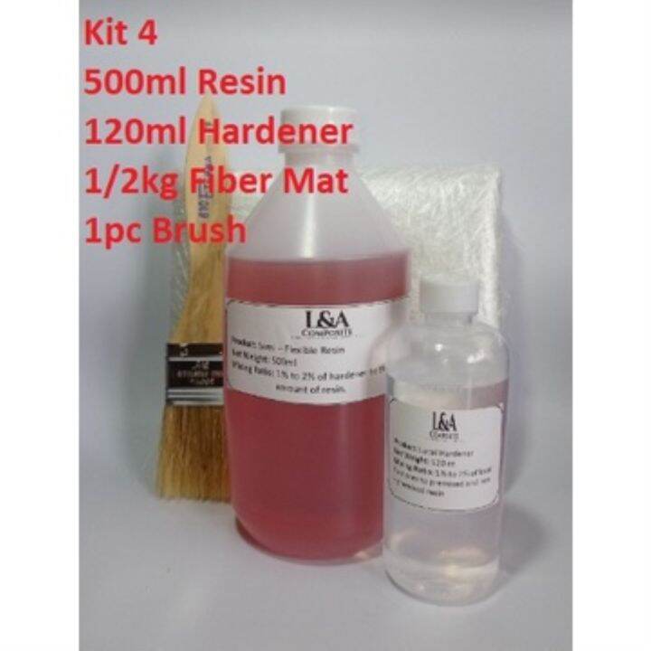 Fiberglass Premix Resin (C4) 500ml Resin 120ml Hardener 1/2kg Fiber