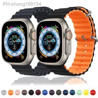 Strap for Apple Watch Ultra Ocean Band 49mm 45mm 44mm 40mm 41mm 42mm 38mm Silicone correa Bracelet iWatch Ultra 8 7 6 5 4 3 SE 2