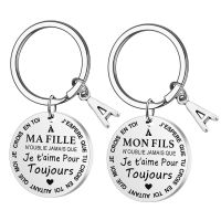 【DT】2022 Porte Clef A MON Fils A MA Fille To My Son Daughter I Love You Forever Inspirational Gift Steel Keychains Christmas Jewelry hot