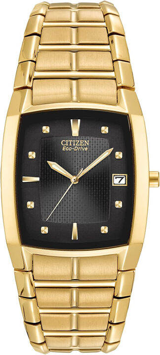 citizen-eco-drive-chandler-mens-watch-stainless-steel-weekender-gold-bracelet-black-dial