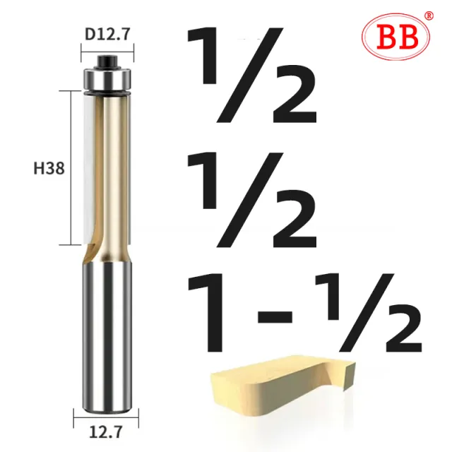 BB Router Bit Bearing Spiral Straight Flush Trimming Tool Woodworking 1
