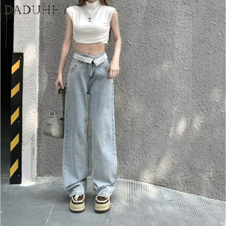daduhey-2023-new-jeans-womens-summer-thin-straight-pants-loose-slimming-mopping-casual-wide-leg-jeans
