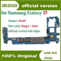 100 Original unlocked for Galaxy J5 J510F Mainboard by good working for Samsung Galaxy J5 J510FD Motherboard Singel Dual Card