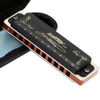 Easttop - Harmonica Diatonique, 10 Rous,Bleu, Harpe, Bouche,Inuments De Musique, Clé De C, Noir, Bleu, T008K