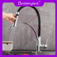 Broonpre  faucets การออกแบบยางการออกแบบเครื่องผสมโครเมี่ยมก๊อกมือจับเดี่ยวดึงลงก๊อกน้ำก๊อกน้ำก๊อกน้ำอ่างล้างจานหมุนก๊อกน้ำห้องครัว ที่ทันสมัย