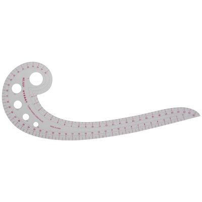 11.8" Long Comma Shaped Plastic Transparent French Curve Ruler Spline