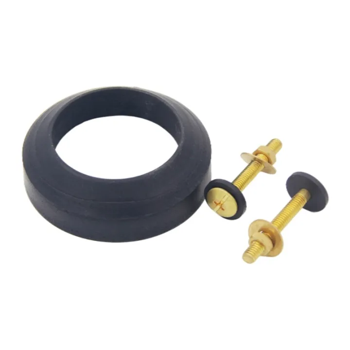 N0HB 1 Set Universal Toilet Tank To Bowl Repair Kit Sealing Gasket with 2pcs Brass Bolts