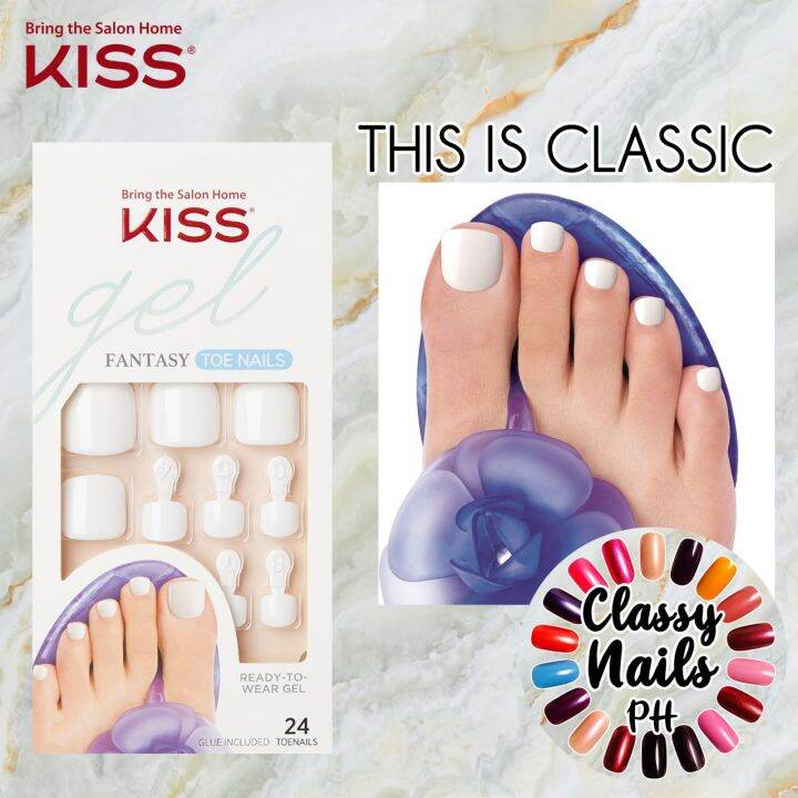 Pedicure This is Classic KISS Nails • Glue On Pedicure • Branded High