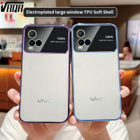 VRQR สำหรับ Vivo Y21A Y21E Y21T Y21S Y21 2021 Y21 G Y33S Y33T T1x 4G กรัมเคสโทรศัพท์โปร่งใสทุกด้านชุบด้วยไฟฟ้าที่หรูหราและใหม่