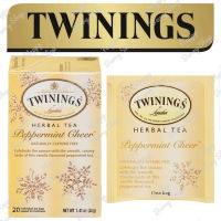 Twinings ⭐ PEPPERMINT CHEER? ชาทไวนิงส์ ชาสมุนไพร ชาไม่มีคาเฟอีน เปปเปอร์มิ้นต์เชียร์ Limited Edition Christmas Tea Collection แบบกล่อง 20 ซอง ชาอังกฤษนำเข้า