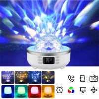 Wireless Speaker 360 Degree Rotation Projector Bluetooth Music Player Night Light LED Lamp Digital Clock Support SD Card Vitog