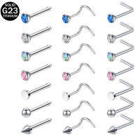 Zs 1ชิ้น20G ไทเทเนียมเจาะจมูกจมูกคริสตัล Studs L-Shape เครื่องเพชรนอสทริลแฟชั่น Septum Piercing Body เครื่องประดับแบบเจาะสำหรับผู้หญิงผู้ชาย