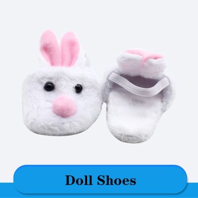 รองเท้าแตะทำมือกระต่ายน่ารักรองเท้าตุ๊กตากระต่ายสีขาวอุปกรณ์ตุ๊กตา INPATIENTSTORE66IN4