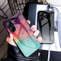 เคสโทรศัพท์กระจกเทมเปอร์สำหรับ Realme C33เคสกันกระแทกฝาหลังแข็ง