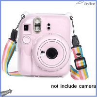 Jianzhanqinl เคสกล้องคริสตัลมันวาวสำหรับ Fujifilm Instax Mini 12กระเป๋าครอบใสพร้อมสายคล้อง