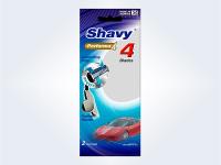 Shavy Performa4 เชฟวี่ มีดโกน 4 ใบมีด 2ด้าม/ห่อ