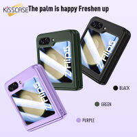 KISSCASE บานพับบางเฉียบหรูหราเคสโทรศัพท์สำหรับ Samsung Galaxy Z พลิก5กรณีกระจกหน้าจอขนาดเล็กฟิล์มป้องกันสำหรับ Samsung Z Flip5 5G เปลือกแข็ง