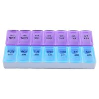 14 Grids Compartments Pill Box Organizer Case 7 Daily 2 Times A Day Slot Weekly Medicine Vitamin Fish Oil Holder Drop Shipping Medicine  First Aid Sto
