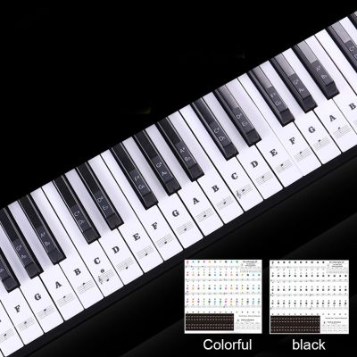 Piano Keyboard PVC Sticker Stave Note Biginners Music Decal 54 61 88 Keys Piano Sticker Removable Label Electronic Key Sticker