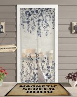 【LZ】 Flowers Foliage Dragonflies Vintage Summer Magnetic Screen Door Curtain Anti Mosquito Net Insect Fly Bug Kitchen Curtains