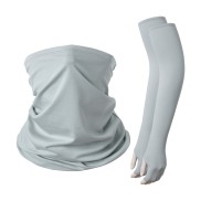 Bộ găng tay và khăn cổ kéo cao thay khẩu trang chống nắng gió bụi vải thun
