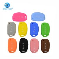 kuique OkeyTech Silicone Rubber Case Flip Folding 3 Button Remote Car Key Cover Case Fob for Hyundai Mistra IX35 IX45 Accent I40 I20