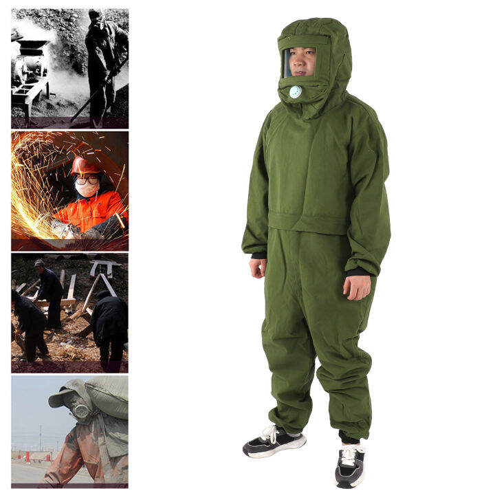 Work Protection Suit Sand Blasting Suit Army Green Anti Splash For ...