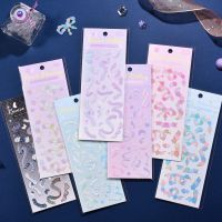 1 Sheet Romantic Colored Glitter Laser Ribbon Flower Decorative Stickers