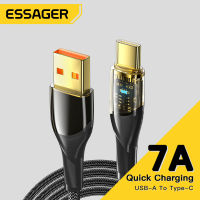 Essager 7A USB Type C สาย PD 100W สายชาร์จเร็วที่ชาร์จ USB-C P50สายไฟสำหรับ Huawei ข้อมูล P40 Honor Oneplus Poco F3