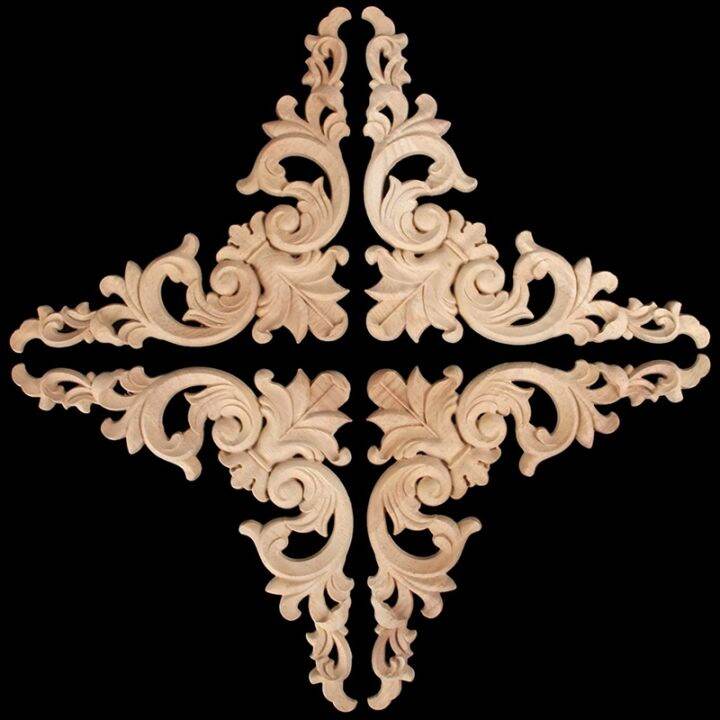 4pcs-wood-carved-mouldings-corner-onlay-applique-european-style-classic-furniture-home-decor-20x20cm