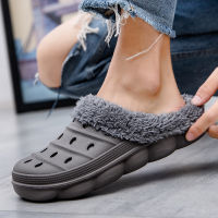 Winter Men Women Slippers Warm Furry Slippers Uni Concise Indoor Home Cotton Shoes Men Casual Fluff Slides Plush Fur Clogs 45