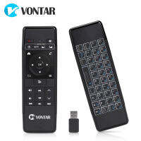 VONTAR 2.4กิกะเฮิร์ตซ์เมาส์อากาศคีย์บอร์ดไร้สายแกน IR การเรียนรู้การควบคุมระยะไกลที่มี Backlit สามารถเติมเงินได้สำหรับ Android PChot