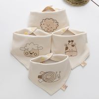 【YD】 Cotton Baby Bib Cartoon Embroidery Saliva Newborn Soft Absorbent Boys Bibs Burp Cloths for 0-3 Years