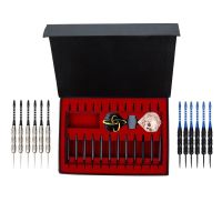 New 12 Pcs/set Steel Tipped Darts Aluminum Dart Accessories 22g Needle Grindstone O Ring with Gift Box for Electronic Dartboard