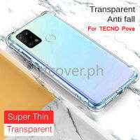 ปลอก TECNO Pova TPU เคสกันกระแทกสำหรับ Tecno Pouvoir 4 Spark 6 5 Lite Pro Camon 16 SE Infinix Note 7ร้อน10 9 8เล่น Lite โปร่งใสป้องกันโทรศัพท์ฝาหลัง