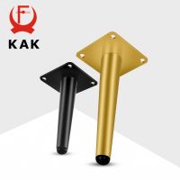 KAK 4pcs Gold Furniture Legs Black Cold Rolled Steel Table Feet Sofa Bed Leg Replacement 800KG Heavy Duty Furniture Hardware Furniture Protectors Repl