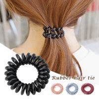 MUS 1/5/10pcs Spiral Hair Ties Coil Hair Ties Phone Cord Hair Ties Multiple Colour For All Hair Types