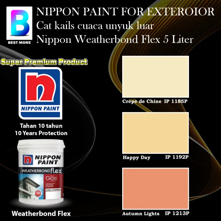 Nippon Paint Weatherbond Flex Exterior collection 5 Liter Crepe de