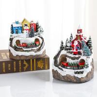 1 Piece Christmas Village Houses Sets LED Light Up Musical Christmas Holiday Decoration Snowman