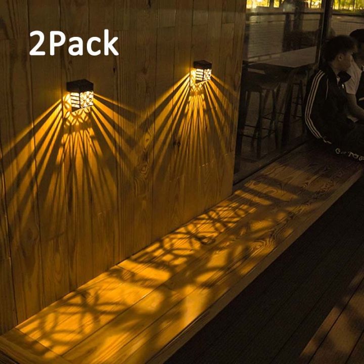 2pcs-led-outdoor-solar-light-outdoor-waterproof-smart-light-control-decorativ-wall-lamp-garden-fence-landscape-decoration