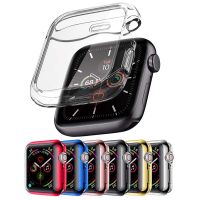 ✼♀ LJ7.23 เคส TPU นิ่ม พร้อมฟิล์มกันรอยหน้าจอ สําหรับ Apple Watch 45 41 44 40 42 38 มม. Series 8 7 SE 6 5 4 3 2 1