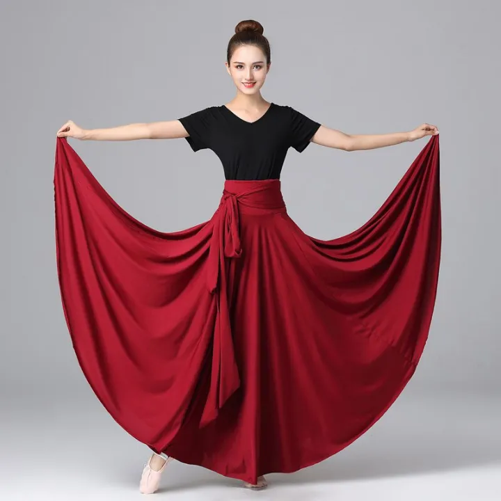 Spanish Gradient Elegant Flamenco Skirt Dress For Women Gyps Ballroom