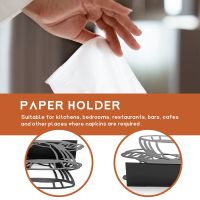 Napkin Holder for Kitchen, Cocktail Farmhouse Napkin Holder for Dining Tables, 2Pcs Paper Black Napkin Dispenser Holders