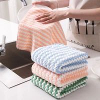 5PCS Thick Kitchen Towel Dishcloth Household Kitchen Rags Gadget Microfiber Non stick Oil Table Cleaning Wipe Cloth Scouring Pad