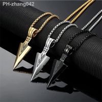 Fashion Mens Black Arrow Necklace Gold Plated Jewelry Triangular Arrow Pendant Necklaces for Men Hip Hop Paty Anniversary Gift