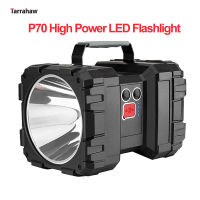 P70 High Power LED Flashlight Handheld FloodLight Searchlight for Camp Hike Fishing 100000LM Rechargeable Spotlight Flash Light Rechargeable  Flashlig