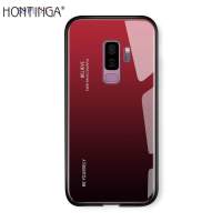 ไล่โทนสีกระจกนิรภัยโทรศัพท์ Case สำหรับ Samsung Galaxy S9 S9 Plus + Case หรูหราแฟชั่นกันกระแทก TPU ป้องกันฮาร์ดที่มีสีสันปกปลอกเปลือก