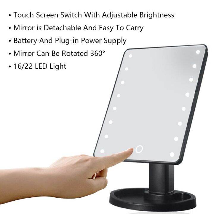 Rectangular Makeup Mirror With 16/22 Leds Mirror Using USB And Dry