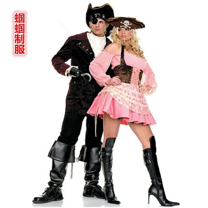 Halloween Adult Sexy Couple Men And Women Pirates Of The Caribbean Captain Stage Performance