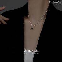 ? ornaments jewelry เครื่องประดับอัญมณี Jinmeiao s925 Yintian หยกสร้อยคอลูกปัดกลมหญิงสูงค่าประณีตกระดูกไหปลาร้าโซ่ออกแบบเฉพาะความรู้สึกสร้อยคออเนกประสงค์